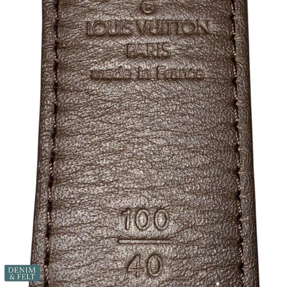 Louis Vuitton Unisex Damier Ebene PARIS Graphite‎ Buckle Belt 100/40 AUTHENTIC main image 5